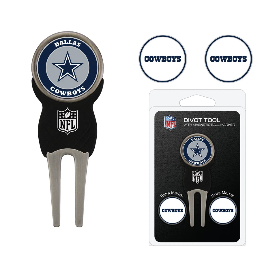 Team Golf NFL Dallas Cowboys Divot Tool with 3 Golf Ball Markers Set - Image 1 of 1