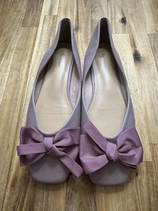 C. Paravano Bow Ballet Flats Women's Shoes Women Sz 8 Lavender Pink Mauve 39 Euc - Picture 1 of 7