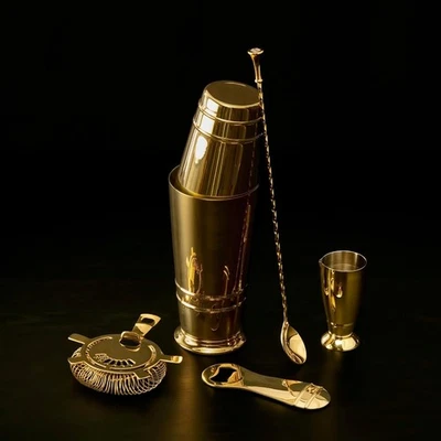 Fortessa Crafthouse Collection Stainless Steel Gold Bartender Essentials Kit - Image 1 of 4