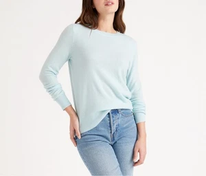 Quitte Kaschmir Pullover mittel hellgrün blau Pulli klassisch weich - Bild 1 von 9
