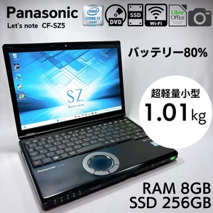 Panasonic Let's note CF-SZ5 Black Core I7 8GB RAM 256GB SSD DVD 12.1 Japan #821 - Picture 1 of 12