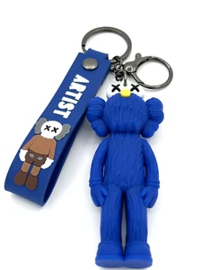 3D Kaws Schlüsselanhänger (blaues Krümelmonster) Figur Keyring und Handschlaufe - Bild 1 von 2