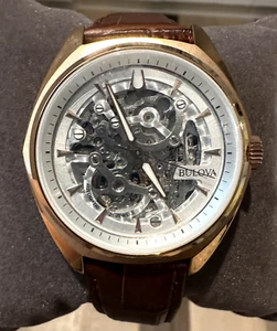 Bulova Surveyor Automatic Rose Gold Case Men's Watch 97A175 - Picture 1 of 3