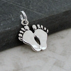 925 Sterling Silver Feet Charm - Baby Footprints Charm - Barefoot Charm Jewelry