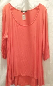 SURREALIST KNIT TOP NEW W/TAGS DARK PEACH/ORANGE HI LOW HEM SIZE 2 (MED) #2965 - Picture 1 of 6