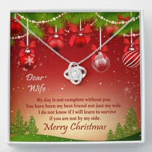 Wife Christmas Gift Love Knot Necklace Jewelry Gift|My Best Friend And Wife! - Picture 1 of 11