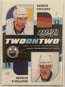 2009-10 Upper Deck MVP Cogliano/OSullivan/Bernier/Raymond Two On Two Quad Jersey