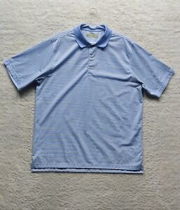 Donald Ross Regular Fit Men's Blue/White Golf Polo Shirt Size L
