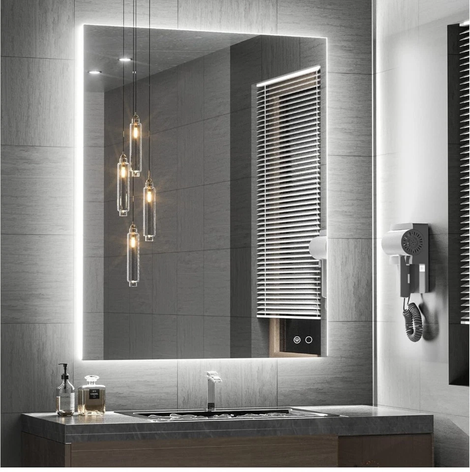 Keonjinn 36 X 28 Inch Bathroom LED Mirror Backlit Wall Mounted Makeup Anti-fog