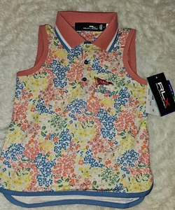 Ralph Lauren RX US OPEN Golf Merch Girls 5 Sleeveless Shirt Top Floral NEW $65 - Picture 1 of 8
