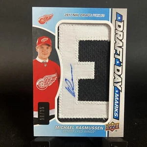 2018-19 Michael Rasmussen Draft Day Marks Sp Game Used Auto DDM-MR "E" - Bild 1 von 2