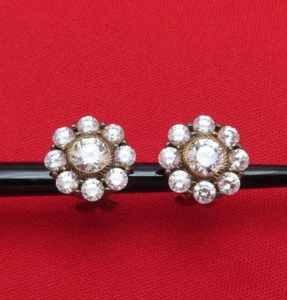 Pendientes Judith Ripka de plata esterlina circonita cúbica cristal oro tachuelas 304b - Imagen 1 de 9