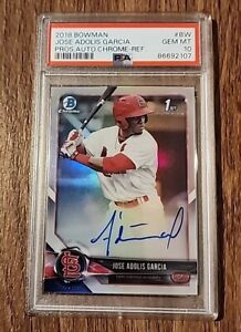 2018 Bowman Chrome Prospect Adolis Garcia Auto #185/499 Refractor PSA 10