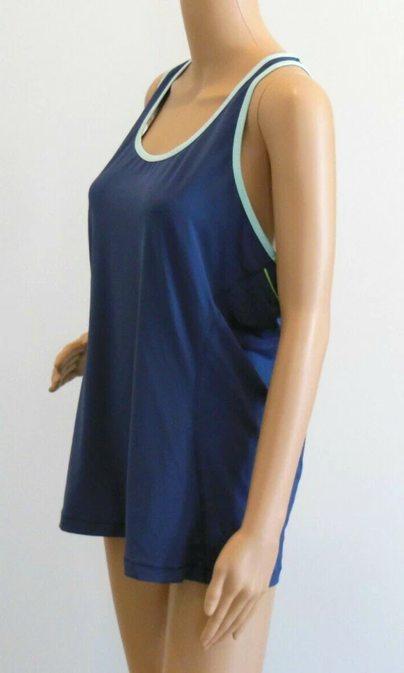 Camiseta sin mangas GapFit Gap Active Wear transpirable azul oscuro espalda deportiva para mujer XL USADA EN EXCELENTE ESTADO Foto 1 de 4