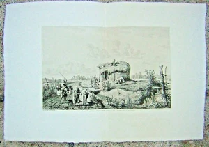 eau forte octave de rochebrune 1863 UNE BOURRINE DANS LES MARAIS LONGEVILLE 85 - Photo 1/3