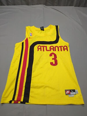 VTG Nike Team Mens Atlanta Yellow Jersey Basketball Shareef Abdur Rahim Sz L - Image 1 of 4