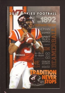 Virginia Tech Hokies--Logan Thomas--Horario de fútbol 2013-Seguro de oficina agrícola - Imagen 1 de 2