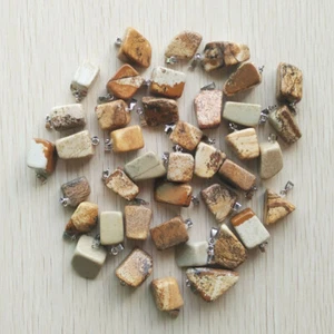 Natural Irregular Picture Stone 50pcs Pendants Beads for DIY Jewelry Making - Picture 1 of 1