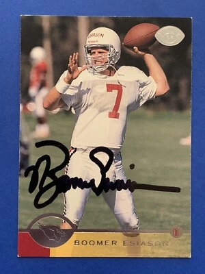 BOOMER ESIASON ‘88 MVP Signed 1996 Leaf 159 Bengals Jets Maryland Autograph Auto - Image 1 of 2
