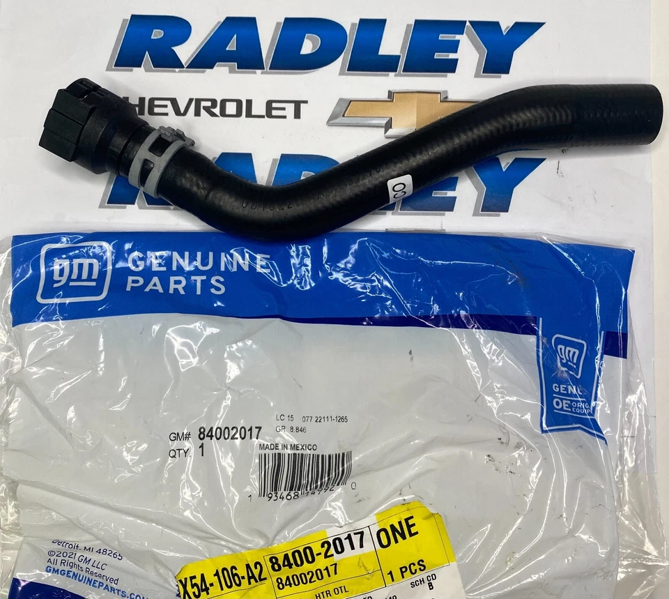 NEW GM OEM HVAC HEATER HOSE GMC- GENERAL MOTORS 84002017 - Image 1 of 1