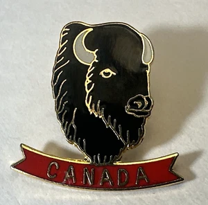 Bisonte Cabeza de Búfalo Canadá Retro Cuernos Animales Pastizales Esmalte De Colección Sombrero Solapa Prendedor - Imagen 1 de 12