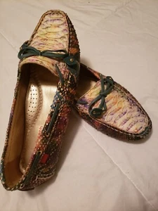MARC JACOBS SNAKESKIN DESIGN LOAFERS SZ 7.5M NWOB - Picture 1 of 4