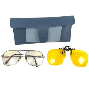Luxottica Carlos Natural Eyeglasses Frame Gunmetal w/ clip on 56-18-135 Klixx - Picture 1 of 17