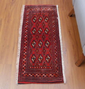 2X3 Geometric SMALL Hand Knotted Oriental Vintage RED Wool Traditional Area Rug
