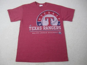 Texas Rangers Shirt Herren Medium Rot MLB Baseball Kurzarm Rundhals Majestic - Bild 1 von 9