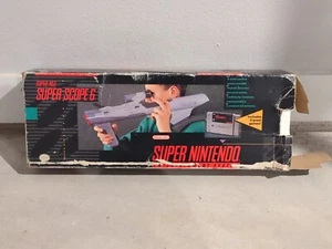 Super Nintendo SNES Super Scope 6 Light Gun in Box w/ Game No Manual Vintage - Picture 1 of 7