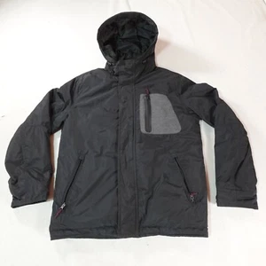 American Eagle Jacket Mens Small Black Puffer Ski Coat Lined Hood Outdoor Top - Picture 1 of 17