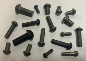 100 No, Cup Head, Solid, Steel Rivet, 5/32" Dia X 1" Long. - Picture 1 of 2