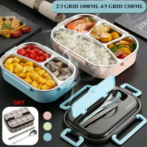 Porta Pranzo Bento Contenitore Alimenti Bambini Griglia Acciaio Inox 2/3/4 Griglia Termica - Foto 1 di 12