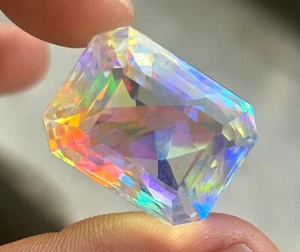 Natürlich 89 Karat + Regenbogen Farbe Mystic Topas Smaragd Schliff Lose - Picture 1 of 6