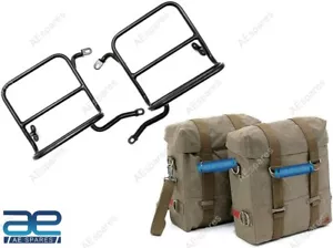 Military Pannier Bag + Fitting Frame Set For Royal Enfield Classic 350 500 - Foto 1 di 4