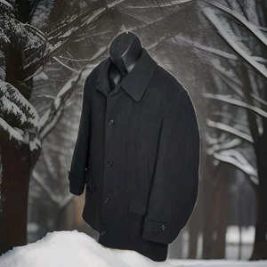 Ralph Lauren soprabito lana cashmere pea coat nero trapuntato uomo grande 42 invernale - Foto 1 di 10