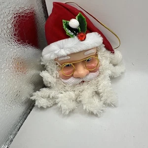 Weihnachtshaus Weihnachtsmann Kopf Christbaumschmuck Kunststoff Gesicht Bart - Bild 1 von 5