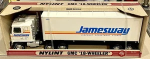 🏁 NYLINT Vintage 1980’s JAMESWAY GMC 18-Wheeler Semi Truck Pressed Steel 🏁 - Picture 1 of 2