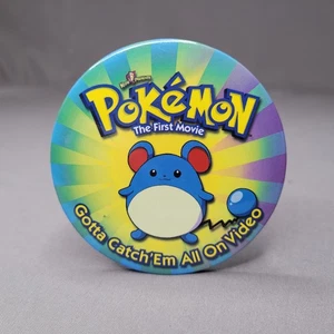 Vintage 2000 Pokémon The First Movie Marill Promo Pin Button Kids WB Video VHS - Picture 1 of 12