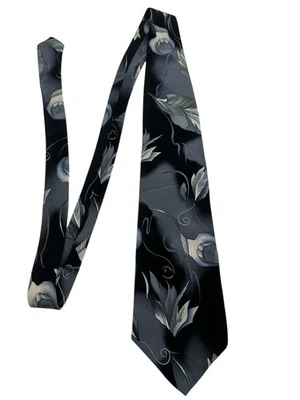 Cocktail Collection 100% Silk Blue Grey Black abstract Men’s Tie - Image 1 of 4