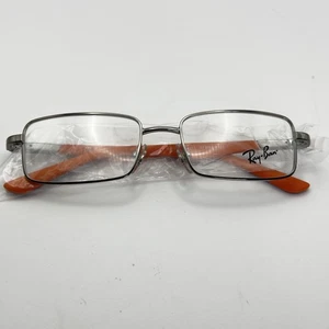 Ray-Ban Glasses Frame RB1033 4011 Silver Orange Rectangle Eyeglasses 47mm Mens - Picture 1 of 13