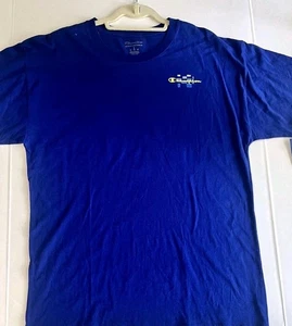 T-shirt uomo Champion vestibilità classica scritta logo blu royal fluo taglia large nuova con etichetta - Foto 1 di 7
