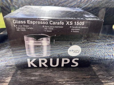 KRUPS XS1505 Jarra Espresso de Vidrio Repuesto para Máquina de 4 Tazas - Nueva Caja Abierta Foto 1 de 4