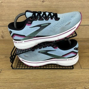 Brooks Shoes Womens Size UK 7 Ghost Running Gym Trail Light Blue Mesh Marathon - Picture 1 of 11