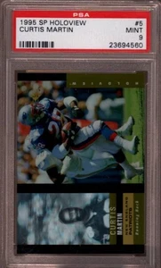 1995 SP HOLOVIEW # 5 CURTIS MARTIN ☆ROOKIE☆ NEW ENGLAND PATRIOTS PSA 9 MINT - Bild 1 von 1
