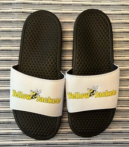 GEORGIA TECH YELLOW JACKETS BRAND NEW SLIDES SIZE 7 OR 7 1/2 CALVIN JOHNSON - Picture 1 of 2