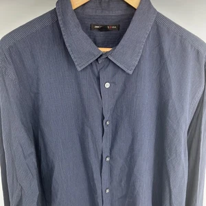 John Varvatos Mens Blue Pinstripe Long Sleeve Button Down Shirt Cotton Size XXL - Picture 1 of 8