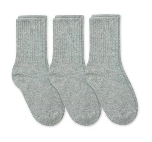 Boys' School Uniform Ribbed Crew Dress Socks 3 Pack, Grey Heather, Large - Picture 1 of 2