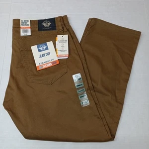 Dockers Pants Men's 34x29 Brown Straight Fit All Seasons Tech Jean Cut Pockets - Picture 1 of 9