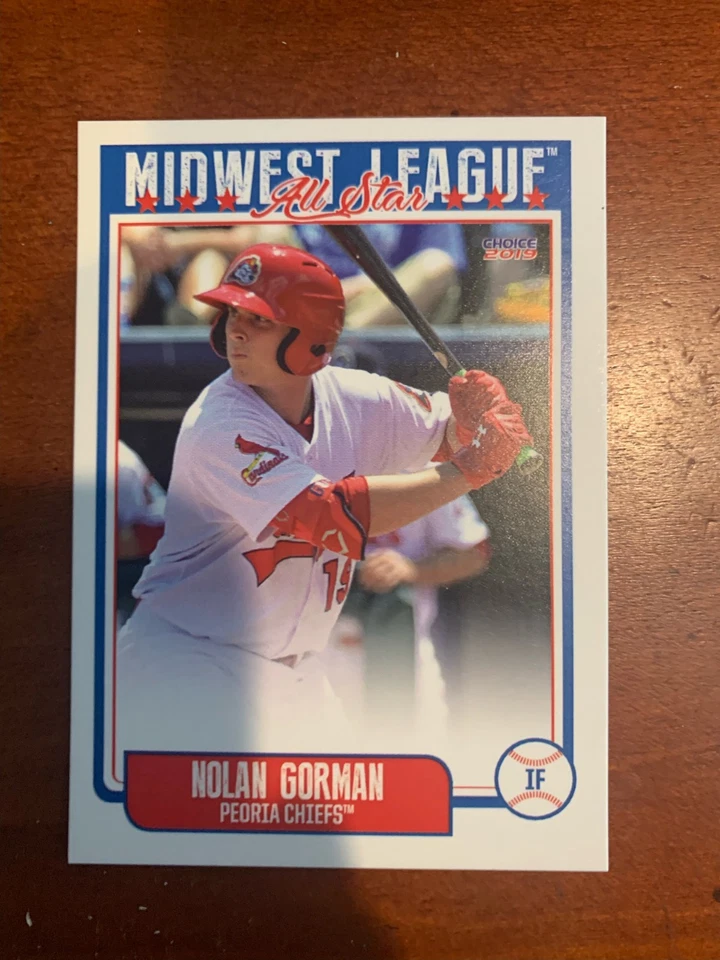 Nolan Gorman Peoria Chiefs 2019 Midwest League All Star Set Card St Louis - Image 1 of 1